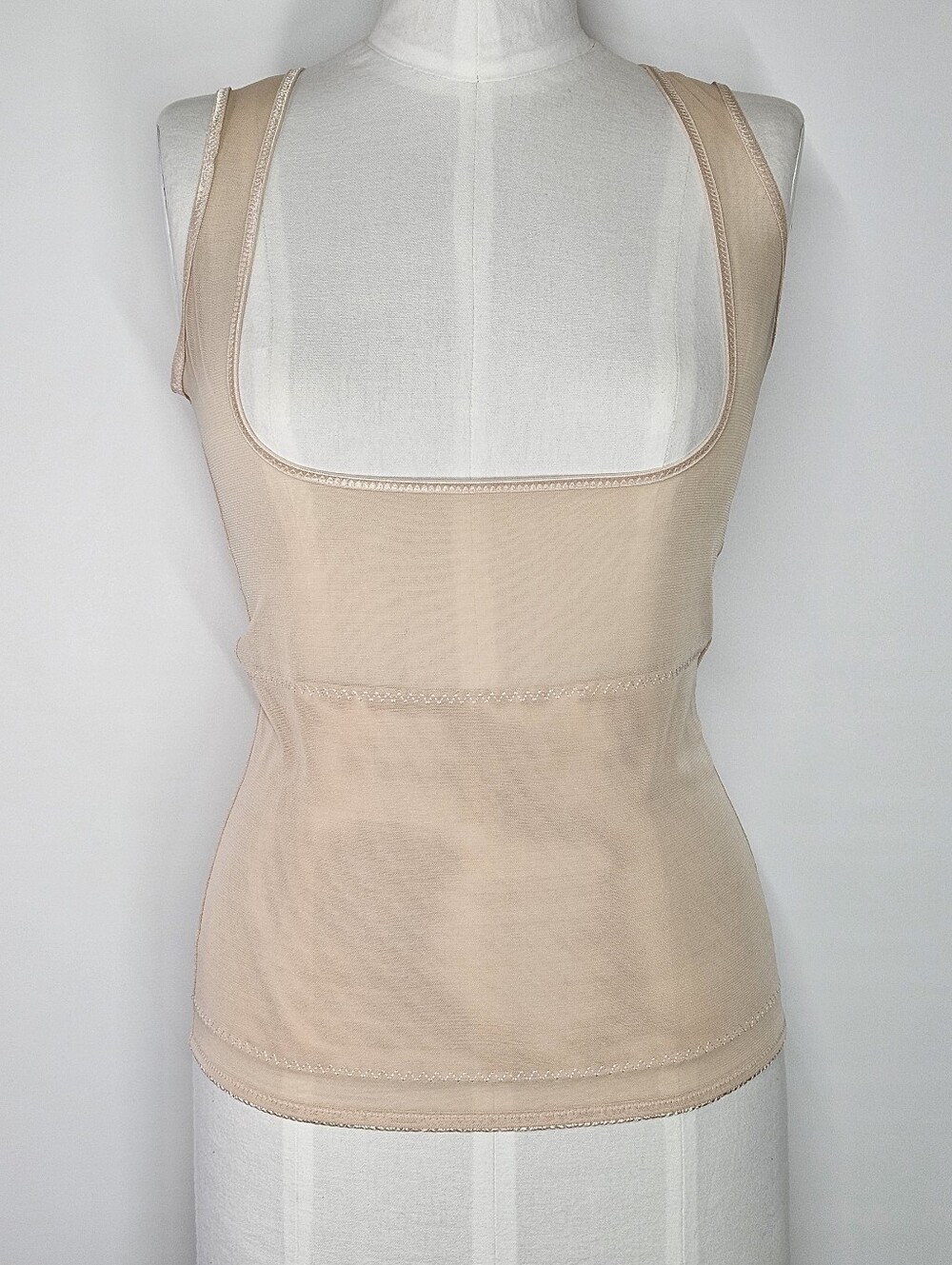 Kymaro Size XL Shapewear Nude Beige Top Crisscross Back Cami Comoression Tank
